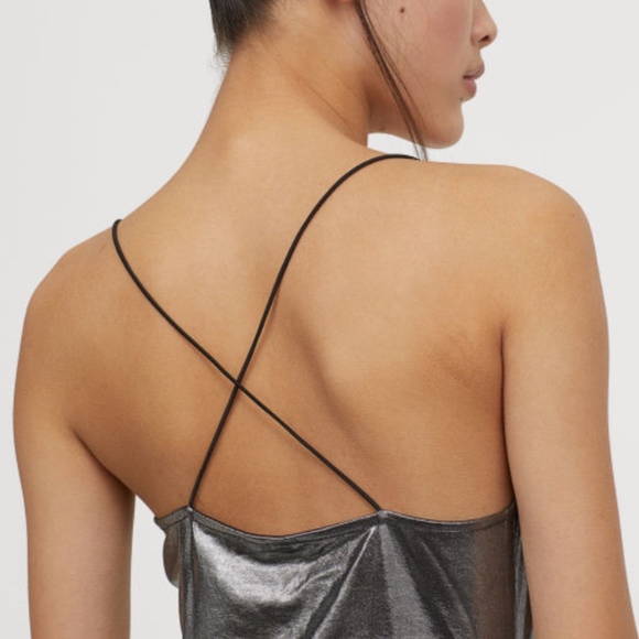 PROM/ FORMAL Metallic, Shimmery Cross Strap Dress - Picture 5 of 7